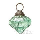 Luna Bazaar Mini Mercury Glass Ornament (Onion Design, 1-Inch, Vintage Green) - Vintage-Style Decoration