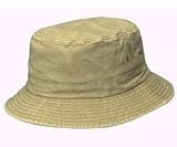 Dorfman Pacific Cotton Packable Summer Travel Bucket Hat, Small/Medium, Sand