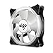 Aigo Halo Ring Fan 140mm Case Fan Quiet Edition High Airflow Adjustable Color LED Case Fan for PC Cases, CPU Coolers,Radiators 4 Pin/3 Pin (140mm, 2 Pack White)