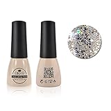 Qimisi Soak-Off UV LED Gel Polish Nail Art New Bling Colours Manicure Lacquer 7ml Glitter Lavenderblush