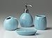 Designer 4-Piece Bathroom Accessory Set – Ceramic Bath Set w/Liquid Soap or Lotion Dispenser, Toothbrush Holder, Tumbler and Soap Dish – Decorative Set w/Embossed Details – Modern Vanity Accessories