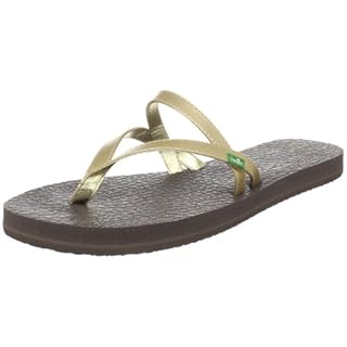 sanuk gold flip flops