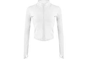 Zyrulix Women’s Lightweight Athletic Jacket Full Zip Running Track Jacket Yoga Tops Sports Workout Jackets with Thumb Holes