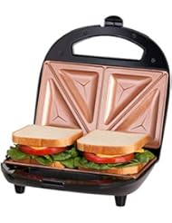 Gotham Steel Nonstick Panini Press Sandwich Maker, 2in1 Breakfast Sandwich Maker Grill / Sandwich Press Grill with Indicator Light, Grilled Cheese Maker Makes 2 Sandwiches with Easy Cut Edges