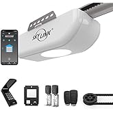 Skylink Atoms ATR-1622BKW 1/2 HPF Garage Door Opener with Alexa. Extremely Quiet DC Motor, Belt Drive, Built-in LED Light, Re