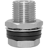 Beduan 1/4" NPT Stainless Steel Female Bulkhead Coupler Thru-bulk Pipe Fitting 1-1/2" Length (Full Female Thread)
