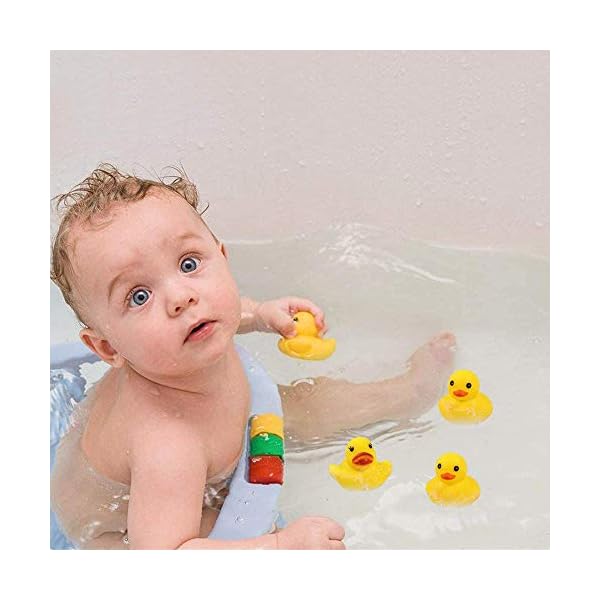 aovowog Bath Toys Rubber Duck Yellow Squeaky Mini Duck Baby Shower Beach Bathtime Water Toys [50 Pack]
