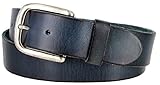 Men's Genuine Full Grain Leather Casual Jeans Belt 1-1/2" = 38mm (38, Blue)