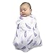Bamboo Muslin Swaddle Blankets - 3 Pack - Purple Feather Chevron - Softest Muslin Swaddles by Cozy Babe