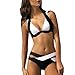 Gotd Women Bikini Set Swimsuit Swimwear Bathing Suit (S, Black)