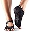 toesox Women's Bella Half Toe Grip Non-Slip for Ballet, Yoga, Pilates, Barre Toe Socks, Small, Black