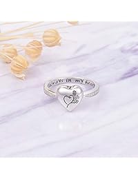 JXJL Sterling Silver Rose Wing Urn Ring Necklace Exquisite Ashes Keepsake Holder Cremation Memorial Jewelry Always in My Heart
