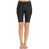 Micosuza Womens Long Swim Shorts Tankini Bottom Beachwear Rash Guard Boy Leg Boardshorts Sun Protection