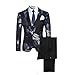 Cloudstyle Men's 3-Piece Suit Notched Lapel Floral One Button Modern Blazer Vest Pants Sets