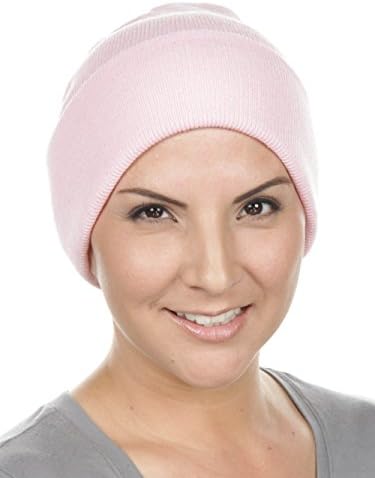 Soft Warm Plain Roll Up Cuffed Knit Winter Cancer Beanie Chemo Cap Unisex Light Pink