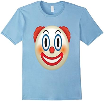 Mens Emoji Clown T Shirt Red Nose Painted Face Happy Smile Large Baby Blue