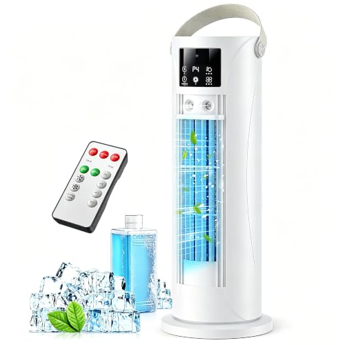 Portable Air Conditioner - 3 Speeds & Storm Mode & Mist Spray, Tower Cooling Fan with Timer, Evaporative Air Cooler 120° Oscillation for Home, Office, Bedroom - Portable AC Standing Fan