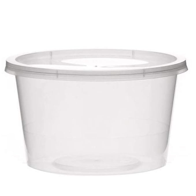 Buy Round Containers with lid for Food Storage 1000ml transprent (Pack