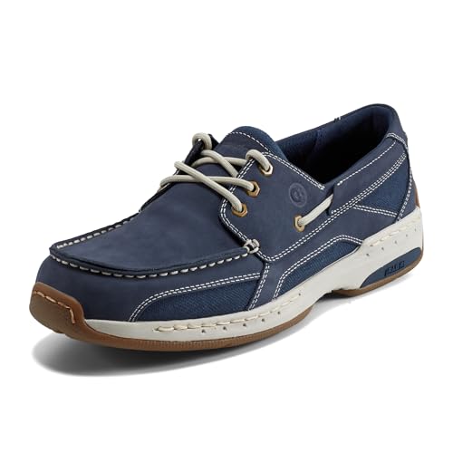 Dunham Men’s Captain Boat Shoe, Dark Blue Nubuck, 7