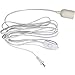 Lightingsky Extension Light Cord Hanging Lantern Pendant Lamp Cord Cable E26 Bulb Socket to 2-Prong US AC Power Cord with On/Off Switch UL Listed (White-1 Pack, 15 Feet)