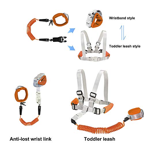 OFUN Toddler Walking Harness Leash, Anti Lost Wrist Link for Toddler, Baby Safety Harness for Walking,【2 in 1 Upgraded】Safety Leashes 2.5M - Thumbnail 6