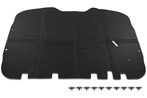 LQI Hood Insulation Pad 1/2" with Clips Compatible with Chevy Tahoe Suburban 1500 2500 2000-2006 Black PET