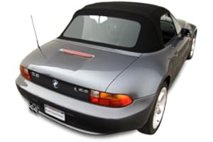 SIERRA AUTO TOPS & SEATS Sierra Auto Tops Convertible Top Replacement for BMW 1996-2002 Z3, TwillFast II Canvas, Black, Plastic Window