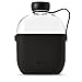 Hip 22-oz Flat Water Bottle Flask with Textured Silicone Sleeve and Carrying Handle - Tritan BPA-Free Plastic (Midnight)