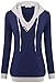 Bepei Women Color Block Tunic Hoodies Long Sleeve Crewneck Sweatshirt Casual Top