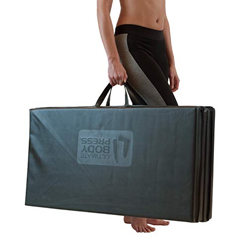 Ultimate Body Press Exercise and Yoga Mat - 6'4" x 3' x 2" - Four Panel Folding Mat with Premium Materials and Foam - Sized Right for Your Fitness