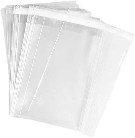 100 Pcs 4 1/2"x4 1/2" Clear Resealable Cellophane Bags - 1.2 MIL Glossy Self Seal Cello Bag For Gifts, Food, Soap, Candles and Bakery Goods - By Priti Parti