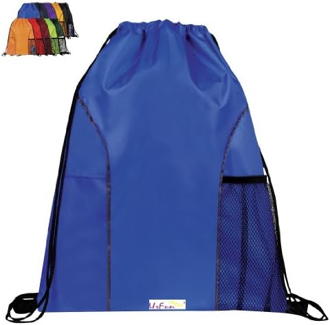 Urfunbag Dual Pocket Drawstring Nylon Backpack (Royal Blue)