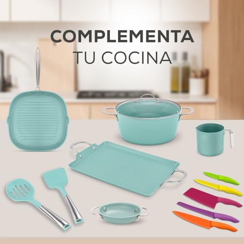 JadeCook Olla Antiadherente de Cerámica Cacerola Base de Inducción con Tapa 28cm Ideal para Cocina