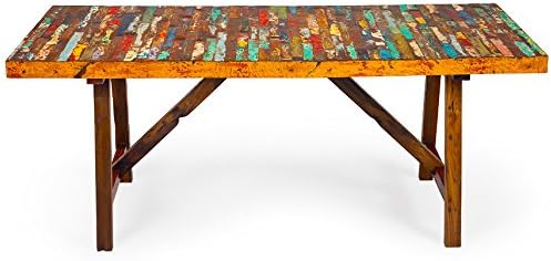 EcoChic Lifestyles Buoy Crazy Reclaimed Wood Dining Table