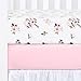 TILLYOU Fitted Crib Sheets - 100% Cotton Fitted Sheets for Standard Crib Mattress, Toddler Bed Mattress Fitted Sheets 2 Pack, Machine Washable, 28”x52”, Pink&Floral Flowers
