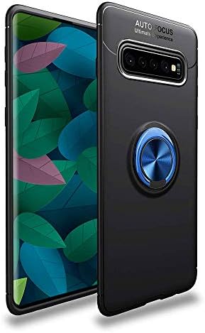 XCYYOO Compatible with Samsung Galaxy S10 Plus Case with Metal Ring Kickstand,360 Degree Rotating Ring Grip Cover [Work with Magnetic Car Mount],Shock Absorption TPU Gel Shell
