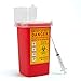 D & H Medical Sharps Disposal Container: 3-Pack Biohazard Needle Container 1-Quart Size | Safe Lock Containers for Disposal of Syringes, Blades & Lancets| Top Tattoo Supplies Disposal Kit