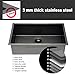 Lordear 32 Inch Black Kitchen Sink Undermount 16 Gauge Stainless Steel Matte Gunmetal Black Single Bowl Kitchen Sink Basin 32x19 Black Undermount Sink