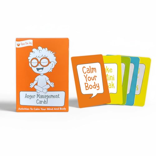 Open The Joy Anger Management Card Game, 50 Prompt Cards, Control Feelings and Increase Emotional Intelligence, Anger Management for Kids Ages 4+