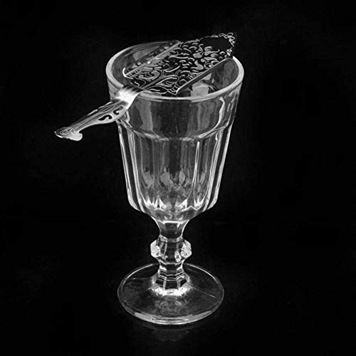 VANGOAL Stainless Steel Absinthe Spoon, Original Gothic Absinthe Fountain Spoon Dripper for Absinthe Glasses Sugar Cube, Exquisite Hollowed-out Spoon Cocktail Bar Scoop Filter Spoon (Silver)
