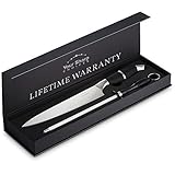 Professional 8 Inch Chefs Knife Set - High Carbon Chef Knife + FREE BONUS Kitchen Knife Sharpener Stainless Steel Rod - High Quality , Razor Sharp, Ergonomic Grip, Balanced Weight.By YourSharpChoices