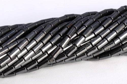 3x1mm Black Hematite Round Tube Grade Natural Gemstone Loose Beads 15.5'' Crafting Key Chain Bracelet Necklace Jewelry Accessories Pendants