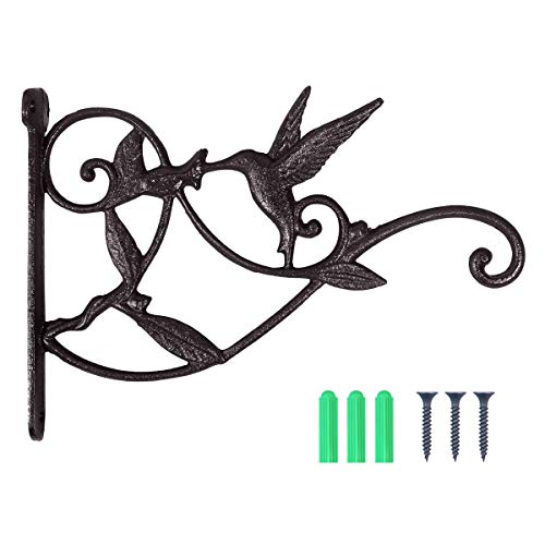 BESKIT Hanging Plant Hook Hummingbird Cast Iron Decorative Plant Hanger for Flower Basket Bird Feeder Wind Chime Lanterns