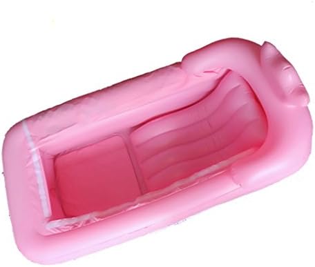 MILUCE Thickened Inflatable Bathtub Adult Warm Folding Bath Tub Double Plastic Bath Barrel ( Color : Pink )