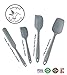 Kopact PS Silicone Spatula Set - Rubber Spatulas Silicone Heat Resistant for Non Stick Cookware - Kitchen Utensils for Baking, Mixing, Cooking - One Piece Design - Stainless Steel Core - Grey