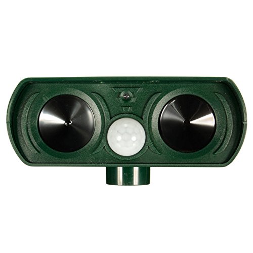 Outdoor Ultrasonic Animal Repeller Solar Powered Pest Repeller,MeiLiio Pest Repeller Squirrel Dog Cat Bird Deterrent with Motion PIR Sensor Pest Control Animal Repellent Eliminator for Garden Yards