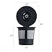 Xubox Reusable Coffee Filter, 6 Refillable Coffee Solo Filter Pod Single Stainless Mesh Compatible with Keurig Coffee Brewer System, Black Reusable Coffee Filters