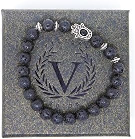 Victory Goods Natural Lava Stone Bracelet - Essential Oil Diffuser for Meditation, Relaxation and Healing