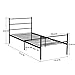GreenForest Metal Bed Frame Twin Size, Two Headboards 6 Legs Mattress Foundation Black Platform Bed Frame Box Spring Replacement for Boys Kids Adult Bedroom