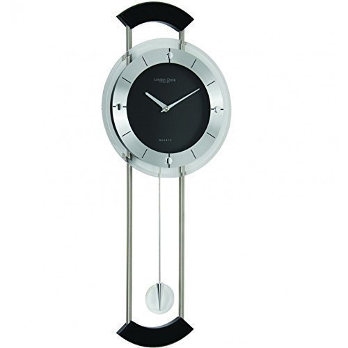 Black / Silver Pendulum Wall clock by London Clock Company Amazon.co